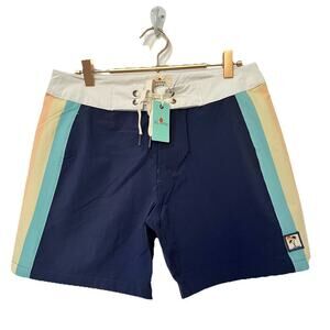 Marine Layer Board Shorts Multi Stripe Size 30 Surf Swim Beach Adjustable Men's
